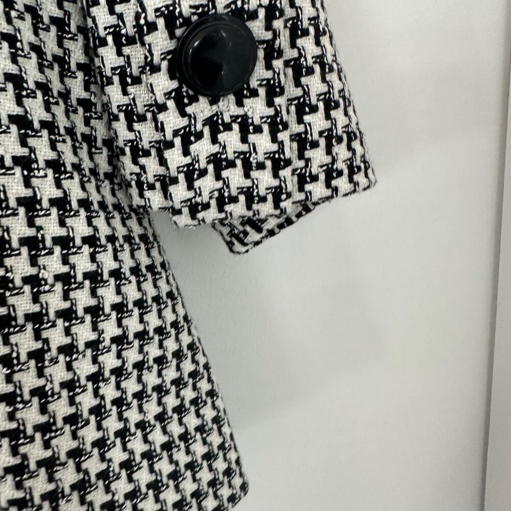 White House Black Market Houndstooth Blazer & Skirt Set | Classic Black & White - Picture 6 of 14